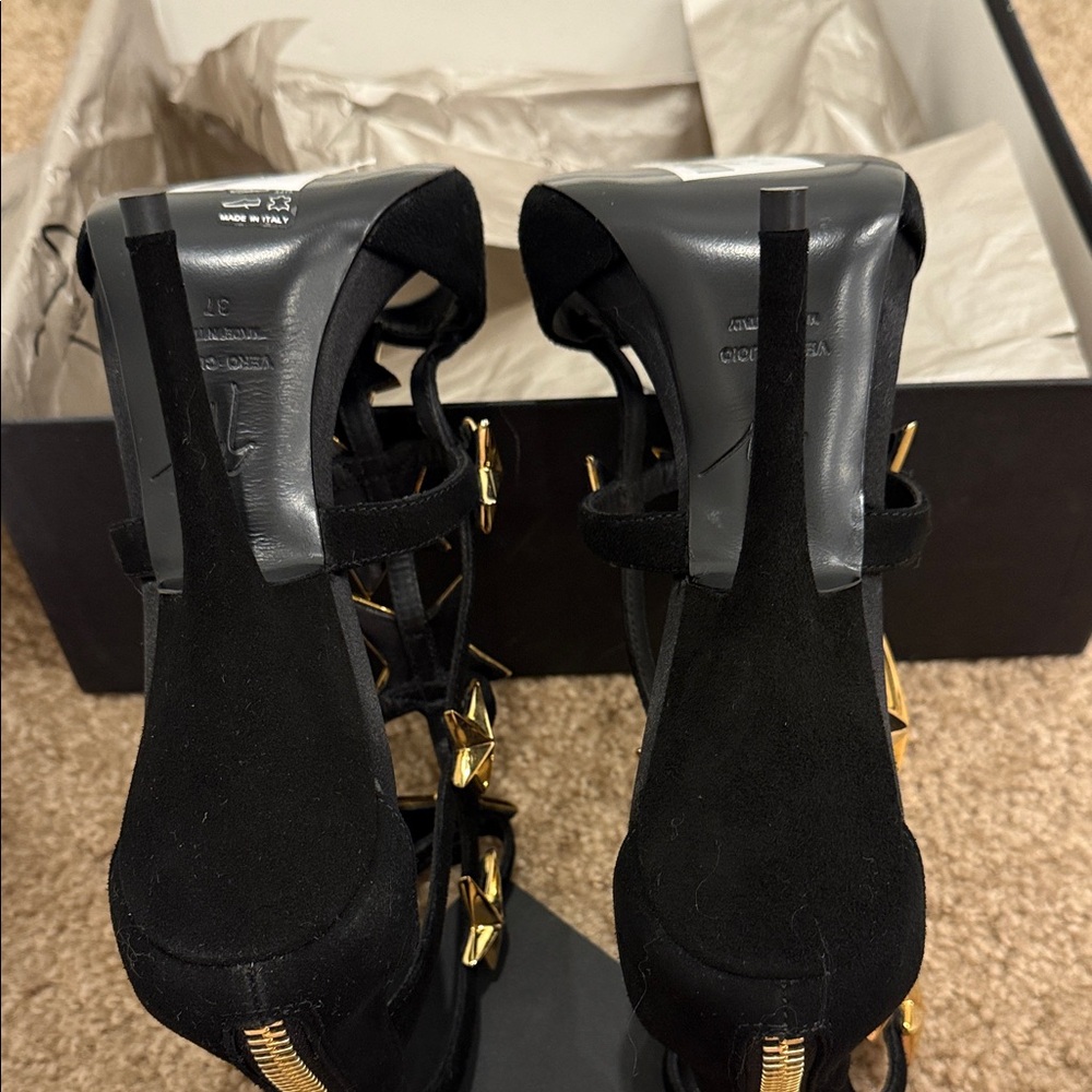 Giuseppe Zanotti Black Suede Star Heels | EU 37 | NEW | Iconic Design - Picture 8 of 12